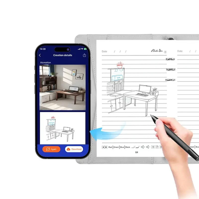 3 generations of intelligent paper screen sync notepad real-time writing offline storage Al generate pictures stylus notebook
