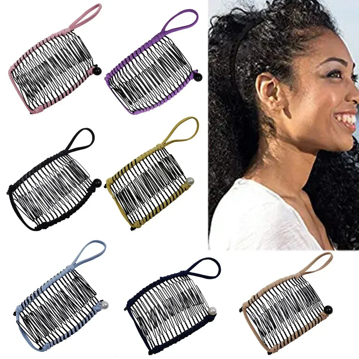 Double Slide Insert Combs Hairpins Magic Vintage Banana Hair Comb Lazy Hair Clips Braiders Flexible Stretchable Hair Accessories