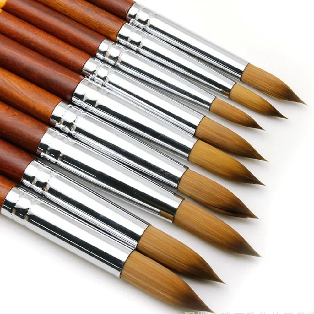 

Wood Handle Nail Painting Pen Oval Crimped Shaped Nail Art Brush Manicure Powder Bursh Acrylic Nail Brush For Acrylic Powder