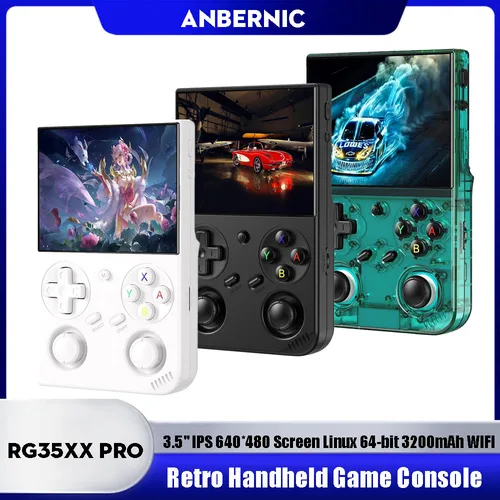 Anbernic-consola de juegos portátil RG35XX PRO, pantalla IPS de 3,5 "", 640x480, Linux, 64 bits, 3200mAh, WIFI, reproductor de videojuegos Retro