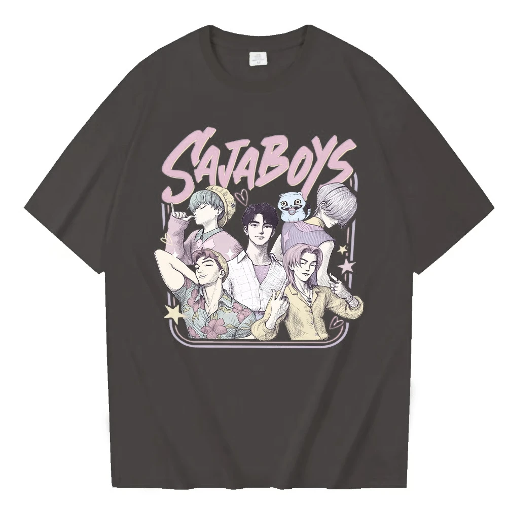T-shirt Kpop Demon Hunters Saja Boys - Stile Harajuku O-Collo Uomo Donna Tee Regalo ufficiale per fan e articoli da collezione Tee Tops