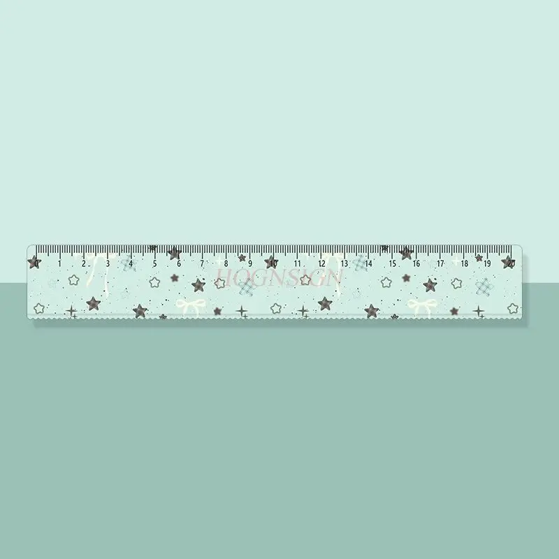 1pcs Student Stationery Straight Ruler with Wave Hand Accounting Ruler Drawing Art Student Acrylic 20cm