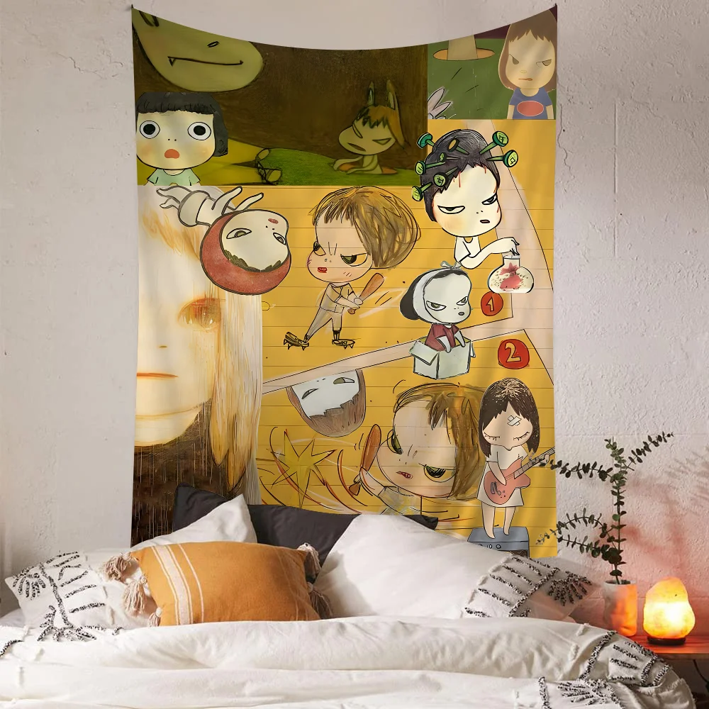 Yoshitomo Nara Dream Doll Cartoon Classic Anime Chart Tapestry Home Decoration Hippie Bohemian Decoration Divination