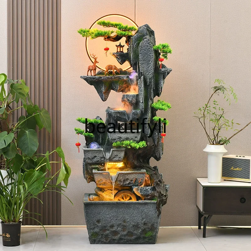 Rockery flowing water fountain landscaping ornament circulating water living room landing feng shui wheel company