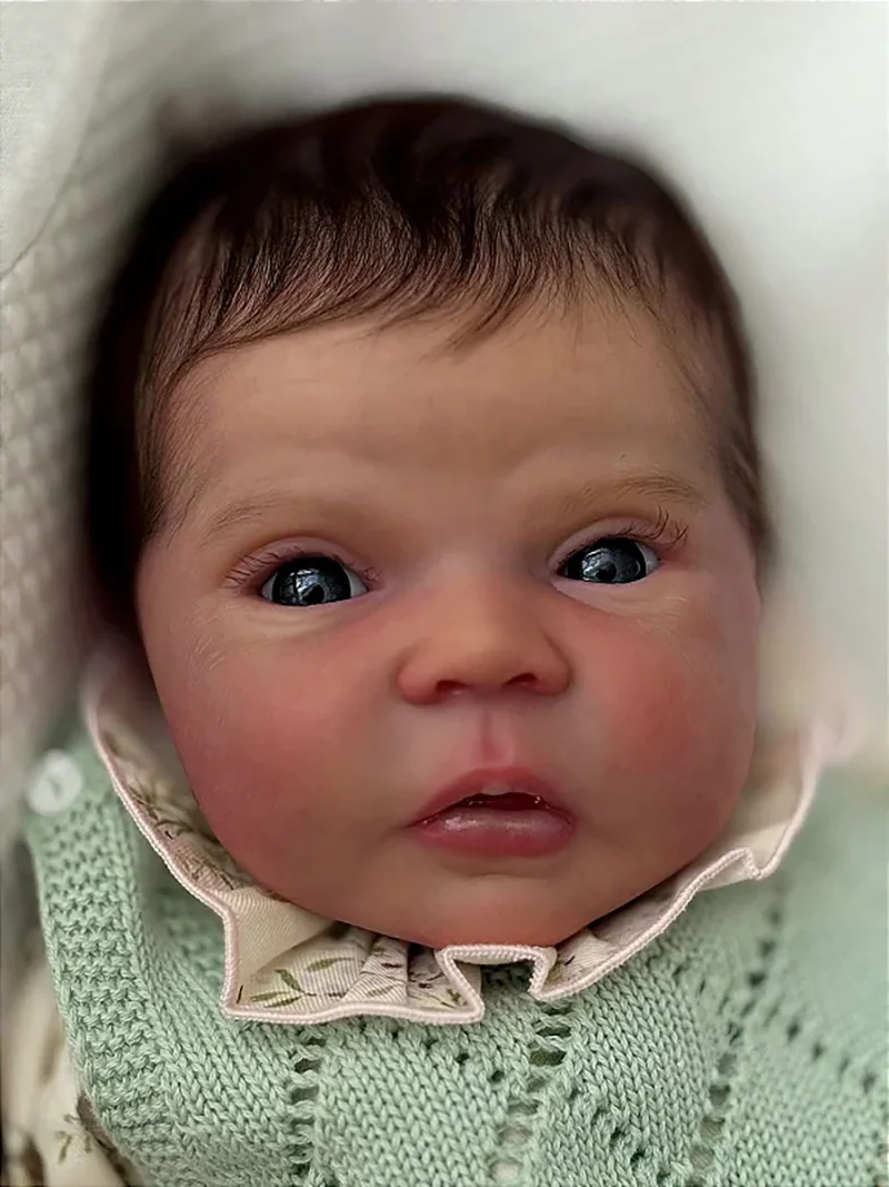 Amayven Kit bambola rinata Nuovo arrivo 19 pollici non finito non verniciato vuoto parti di bambola fai da te corpo di stoffa occhi casuali bambola d'arte da collezione