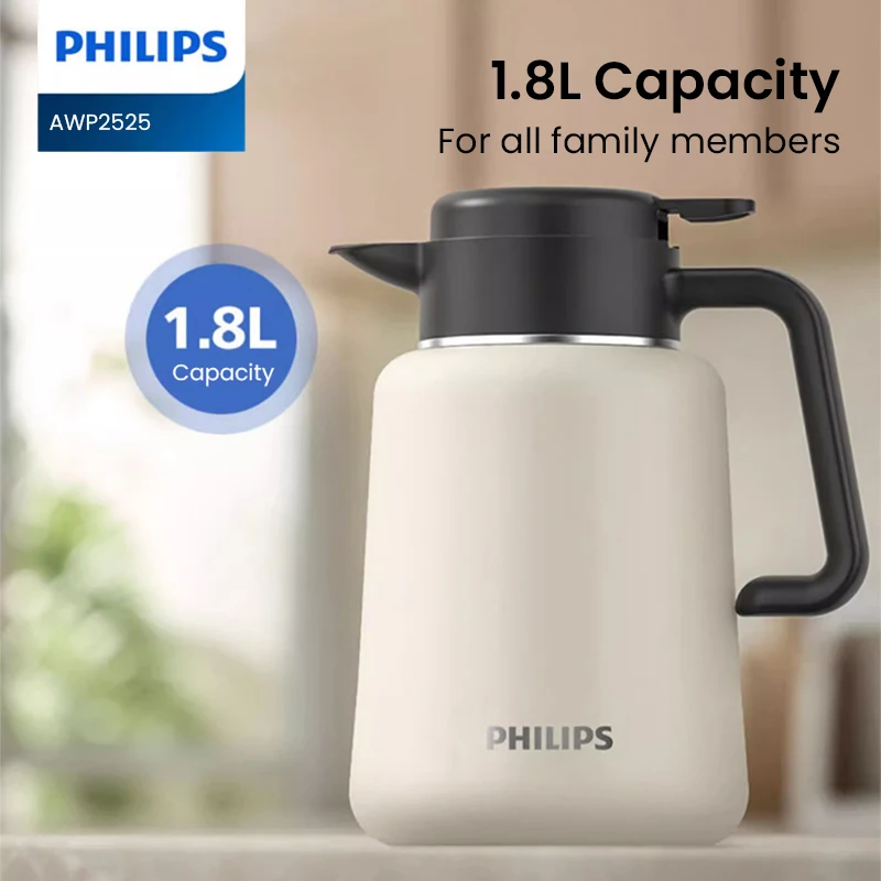 Philips Thermo Jug thermos 1.8 liters Insulation time 48 hours Spiral lid spiral lid, sealed and leak proof