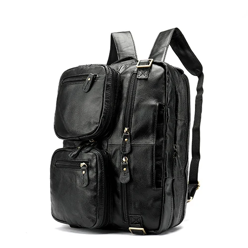 

New Design Mulifunction Laptop Backpack Men Genuine Leather School Bag for Teenager Travel Backpack Man Backbag Male