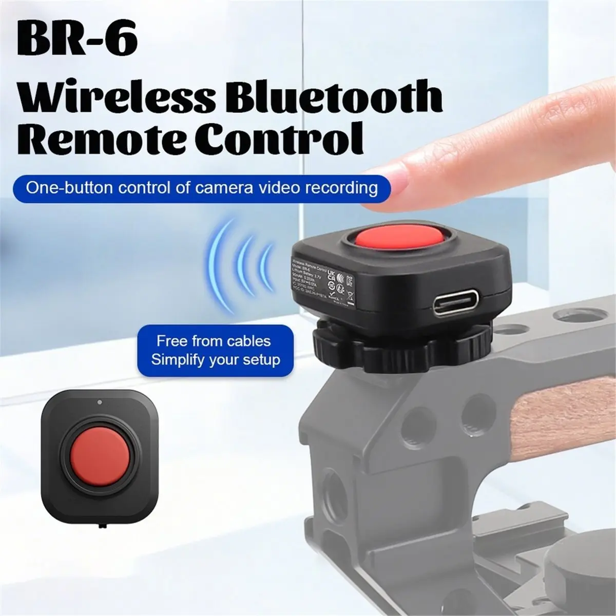 a21z]-wireless-bluetooth-video-recording-remote-rec-button-for-cameras-cage-grip-mount