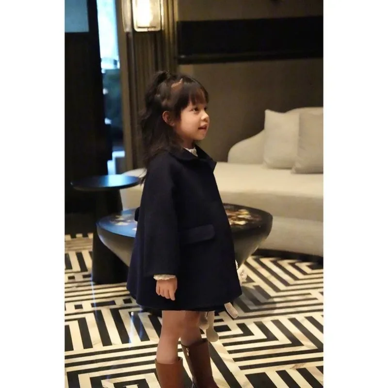 الخريف والشتاء الفتيات معطف النسخة الكورية الجديدة سترة الأطفال الصوفية معطف دافئ معطف أطفال V90-130CM