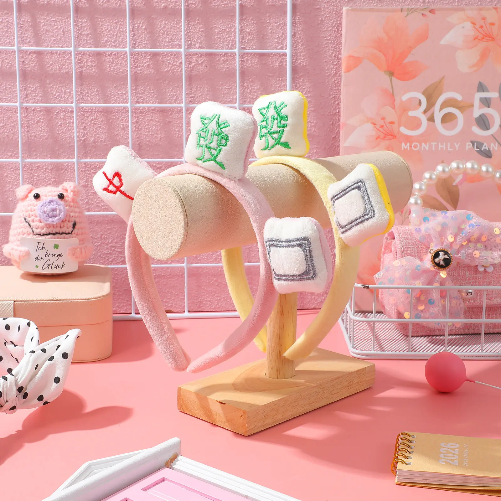 

Набор из 2-х повязок для волос в стиле маджонг: креативные модные повязки для умывания, макияжа, ванны, спа-процедур и ухода за кожей, удобные для ношения на весь день