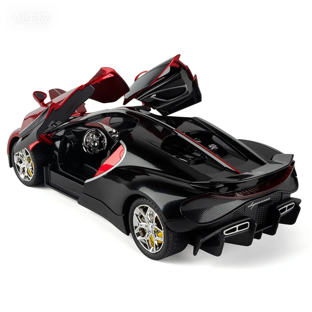 1:24 توربيون سيارة رياضية فائقة سبيكة دييكاست نموذج معدني سيارة الصوت والضوء هواية المقتنيات العصرية هدية مزخرفة للطفل