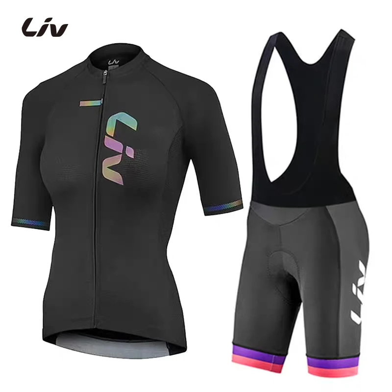 LIV Cycling Jersey Women's Cycling Bib Summer Cycling Sportswear Set Sunscreen Cycling Top Slim Fit Versatile Cycling Shorts