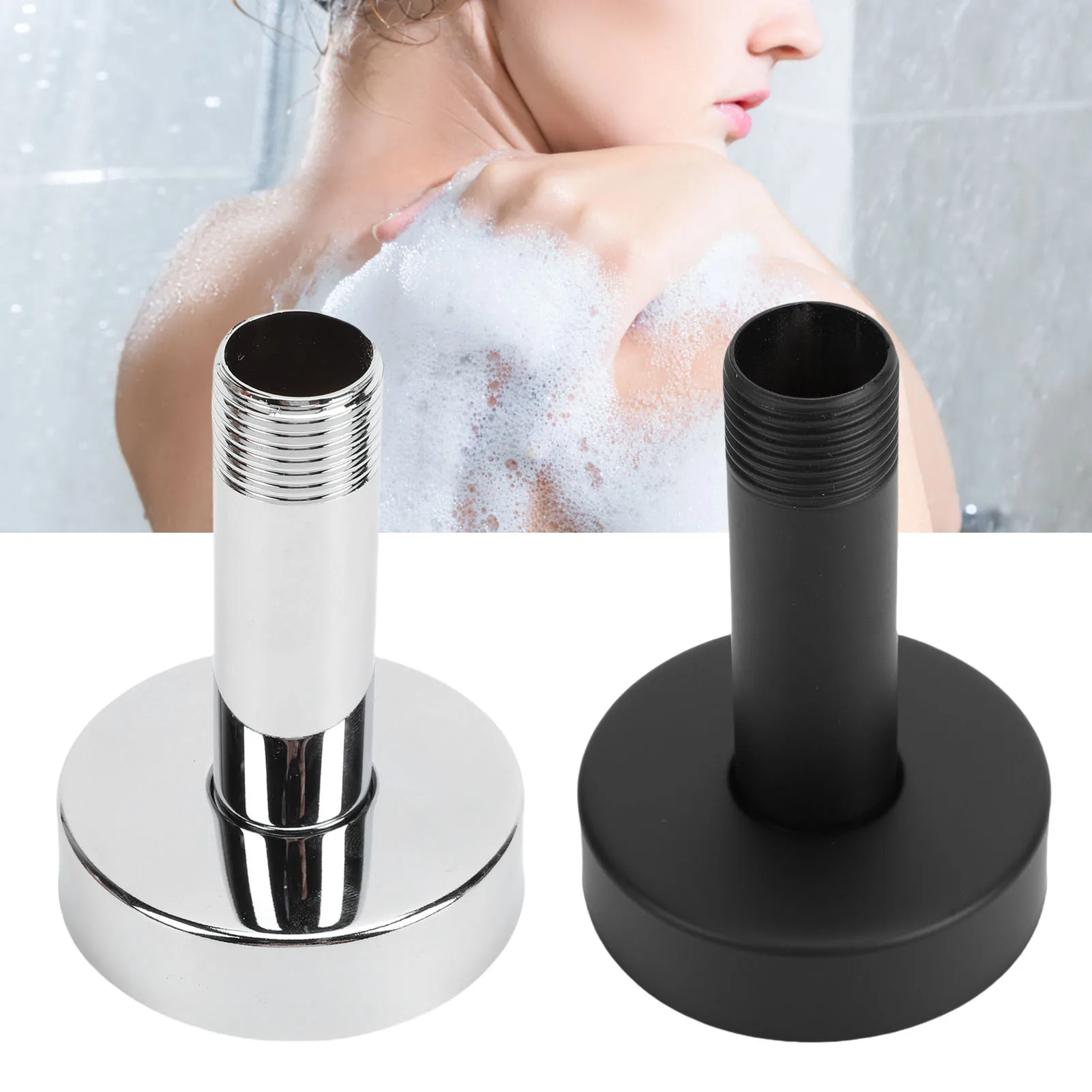 

Shower Arm 3 Inch Ceiling Mounted Shower Arm Stainless Steel Straight 14 NPT 1/2 Inch Shower Pipe Arm for Standard Showerhead