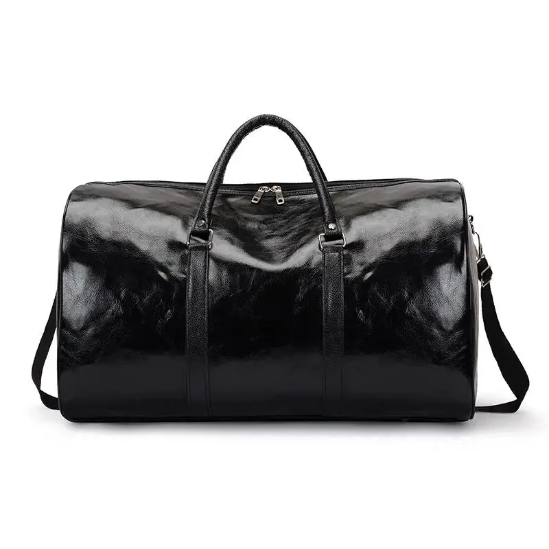 Vintage Leather Men Women Travel Duffel Bag Carry on Luggage Bag Lagre Gym Capacity Shoulder Weekend Bag Fitness Male Bag