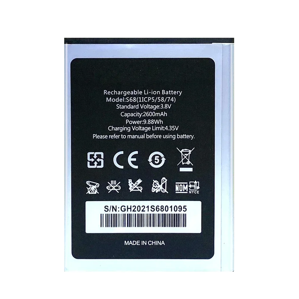 2600mAh Replacement Mobile Phone Battery For OUKITEL S68 / C16 Pro C16Pro Rechargeable High Quality Smartphon Batteries