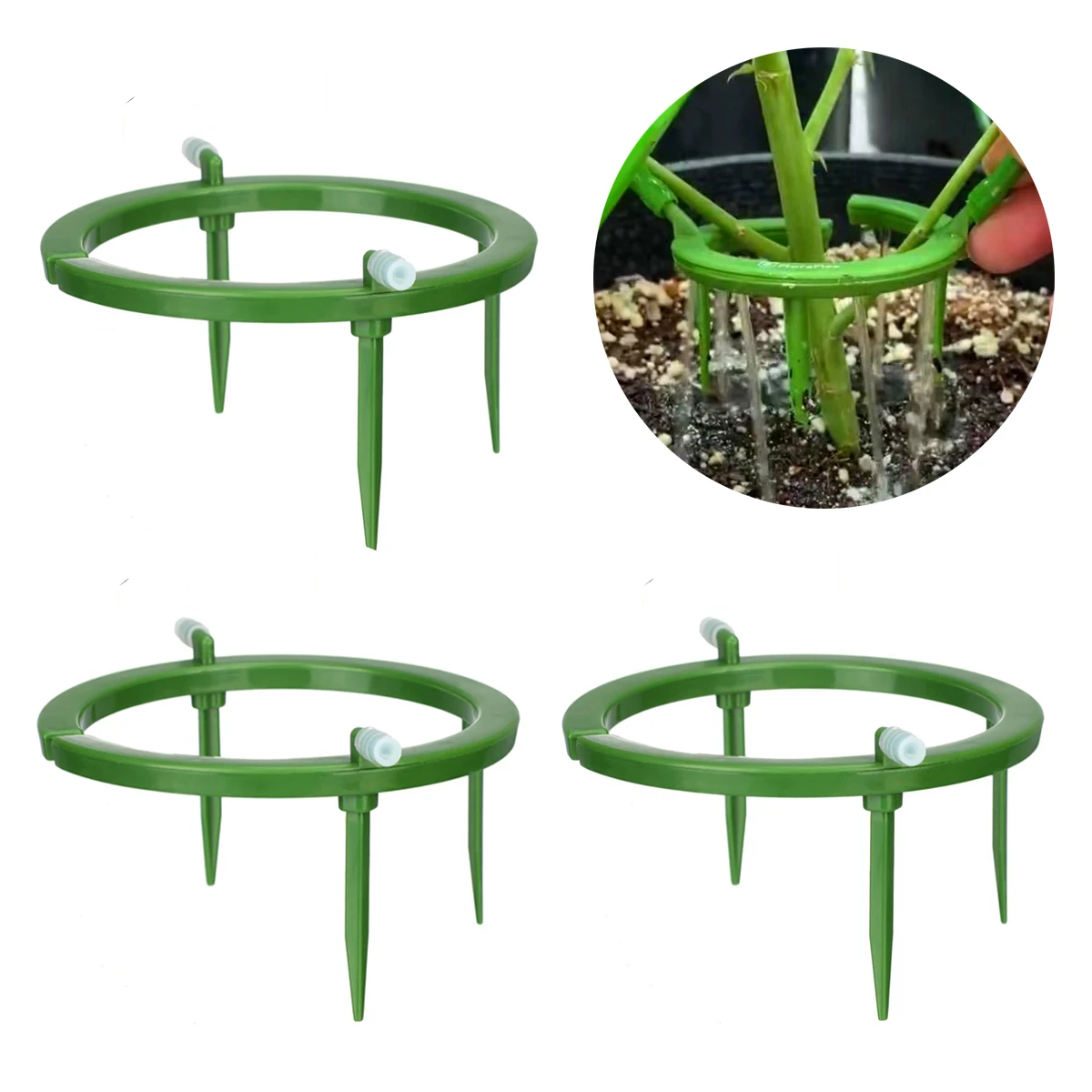 Support d'égouttement à 3 pieds, anneau d'égouttement 5 "(127mm), tuyau de 4/7mm, système d'irrigation de jardin, arrosage d'eau de pluie, plante de fleur et de légumes, 1 pièce