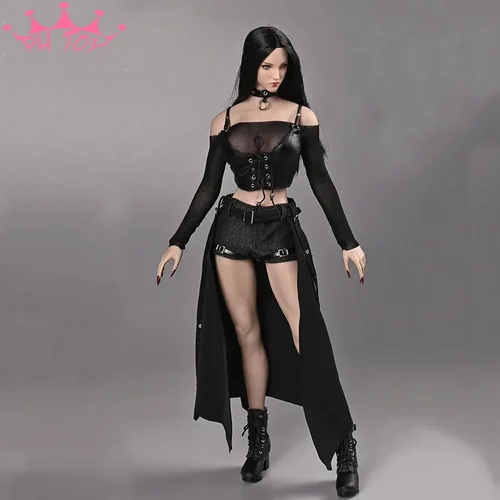 1/6 스케일 미스터리 여성 군인 코르셋 반바지, 고딕 드레스 록 의류 세트, 12 인치 액션 피규어 완구