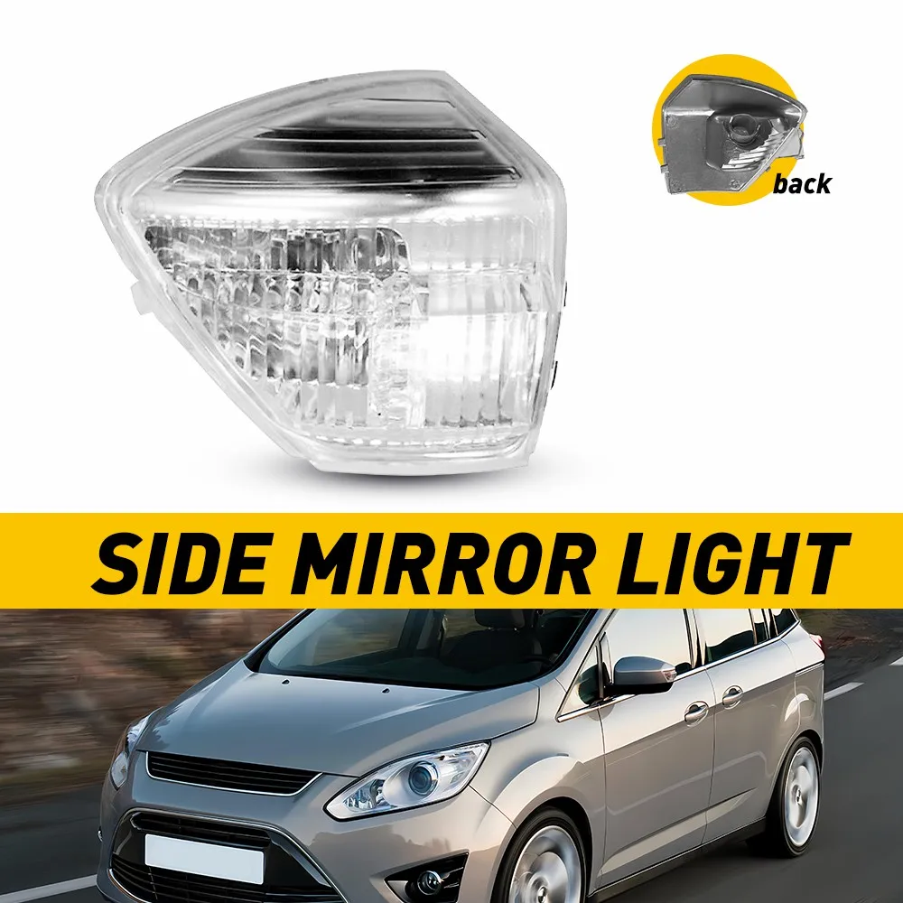 Wing Door Mirror Indicator Clear Replace For Ford KUGA/Escape 2008 2009 2010 2011 2012 Easy Installation ( Bulb not included)