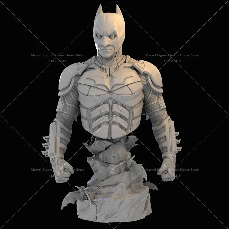 1/16 1/10 Масштаб Темный Рыцарь Летучая Мышь Герой Уэйн Готэм Город Справедливость DIY Самособранные GK 3D Смола Неиспанный Белый Бюст Куклы