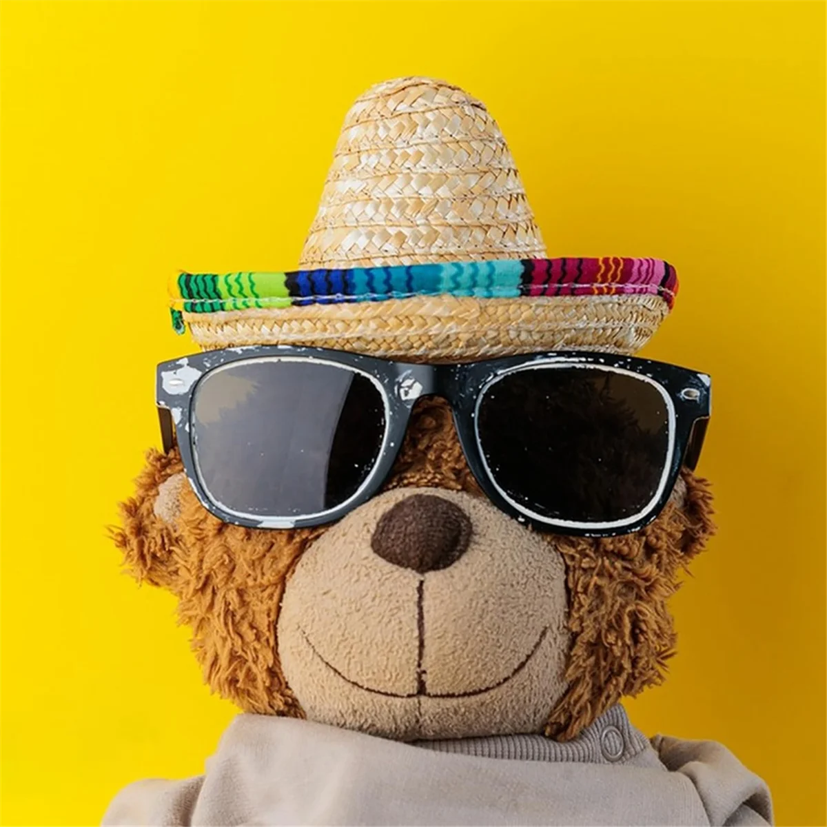 

NOCM 6 Pack Small Sombrero Hats, 6.5 Inch Natural Straw Hats Sombrero Party Hats Dolls Pets Themed Party Decoration Supplies