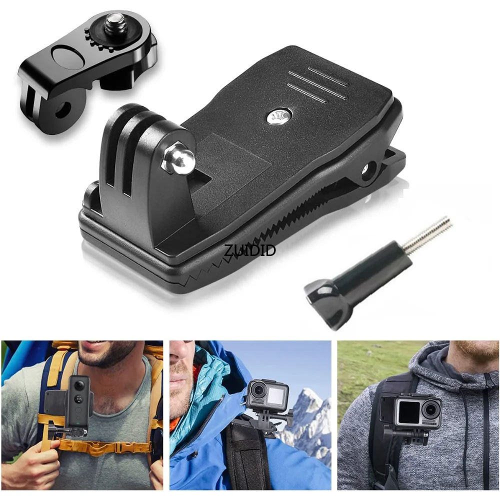 ZUIDID per accessori Go Pro supporto per Clip di rotazione a 360 gradi per GoPro Hero 12 11 10 9 8 7 6 per Xiaomi yi per SJCAM per SJ4000