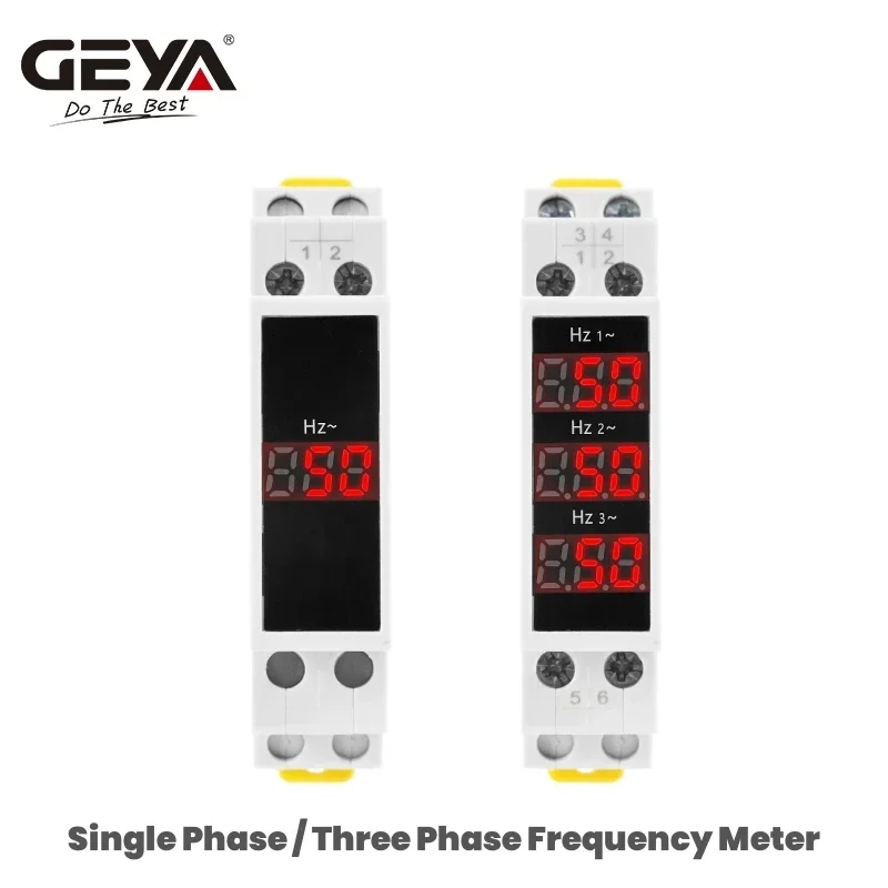 GEYA Din Rail 18mm Multimeter Single PhaseThree Phase Voltmeter Ammeter Frequency Meter LED Digital Display Detector 80-500VAC