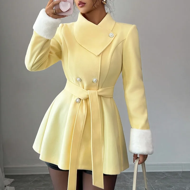 

Женские куртки, модная тонкая женская куртка с длинным рукавом, элегантная куртка на шнуровке, пальто, женская верхняя одежда Jaqueta Feminina 2025 Q1833