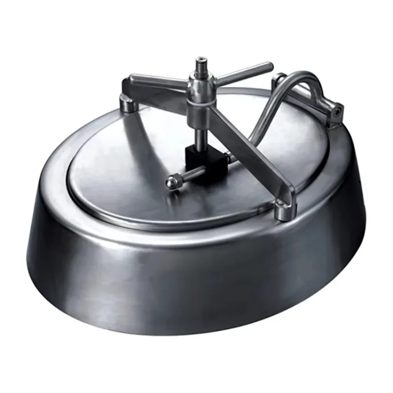 الفولاذ المقاوم للصدأ، فتحة تخزين DN500 غطاء فتحة تخزين صحية بيضاوية #4