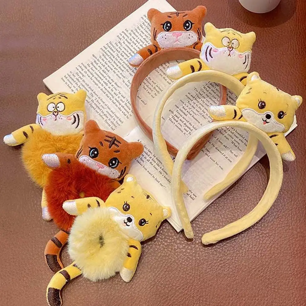 

Hair Rope Cartoon Tiger Elastic Hair Ties Washing Face Hair Bands Korean Style Tiger Headbands Tiger Hair Ropes