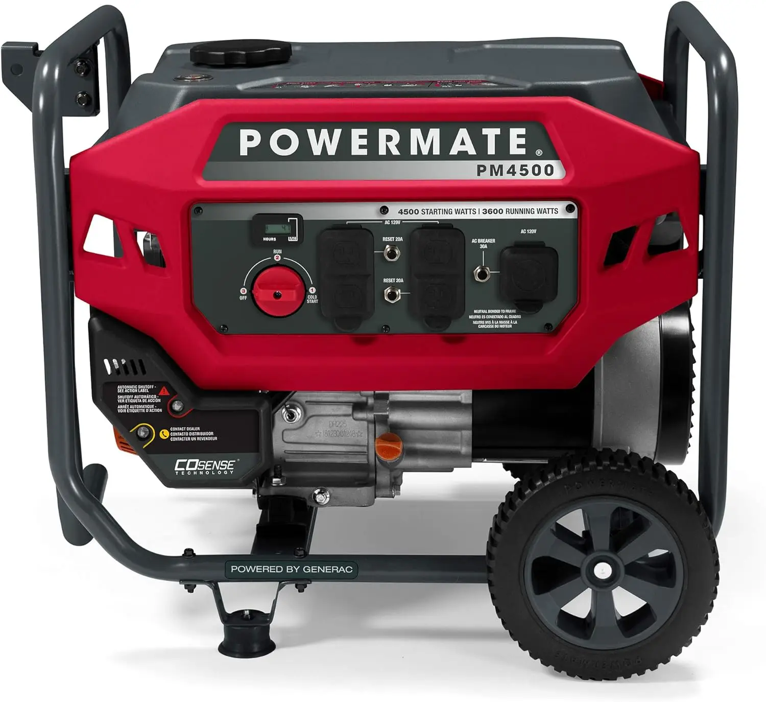 PM4500 4,500-Watt Gas-Powered Portable Open Frame Generator - COsense Technology - Quiet Operation - Ideal for Home