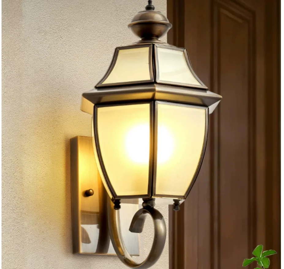 Copper Glass Wall Lamp Outdoor - Outdoor Lighting Up And Down 评论和价格