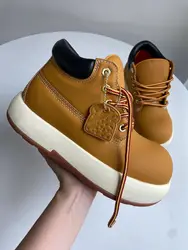 2025 Casual Round Big British Style Men and Women with The Same Style Tide Low-top Version Couple Mountaineering Short Boots