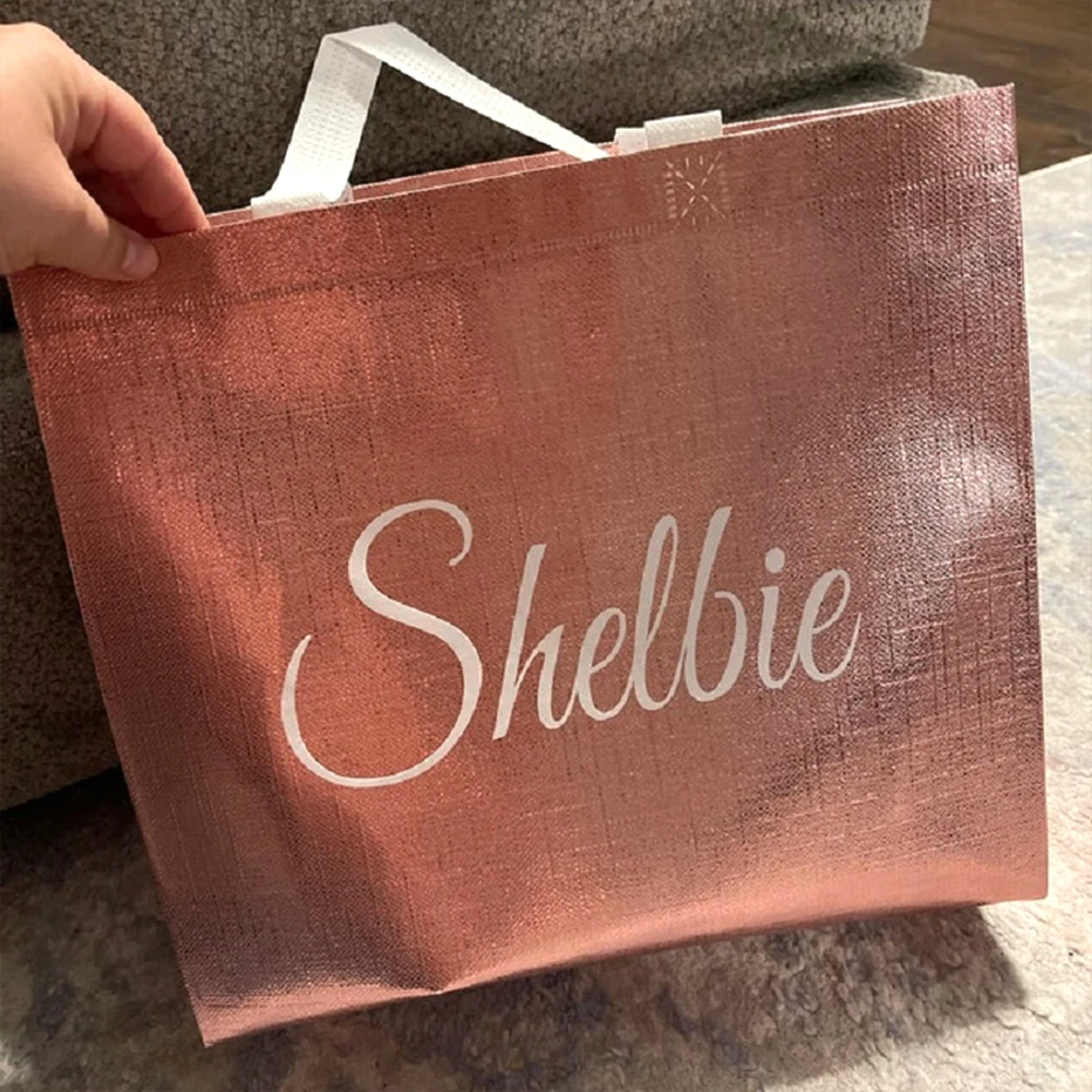 

Personalized Packaging Bag Custom Bridal Party Gifts Pink Tote Bags,Package for Gifts Wedding Favors Bridesmaid Simple DIY Gift