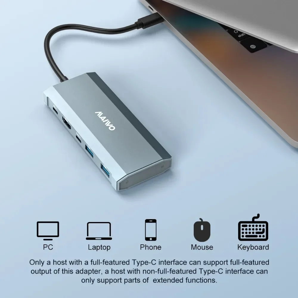 MAIWO 6-in-1 USB C M.2 NVME SATA デュアルプロトコル ハードドライブ エンクロージャ ドック 外付けSSD 工具不要ケース Type-C ハブアダプター