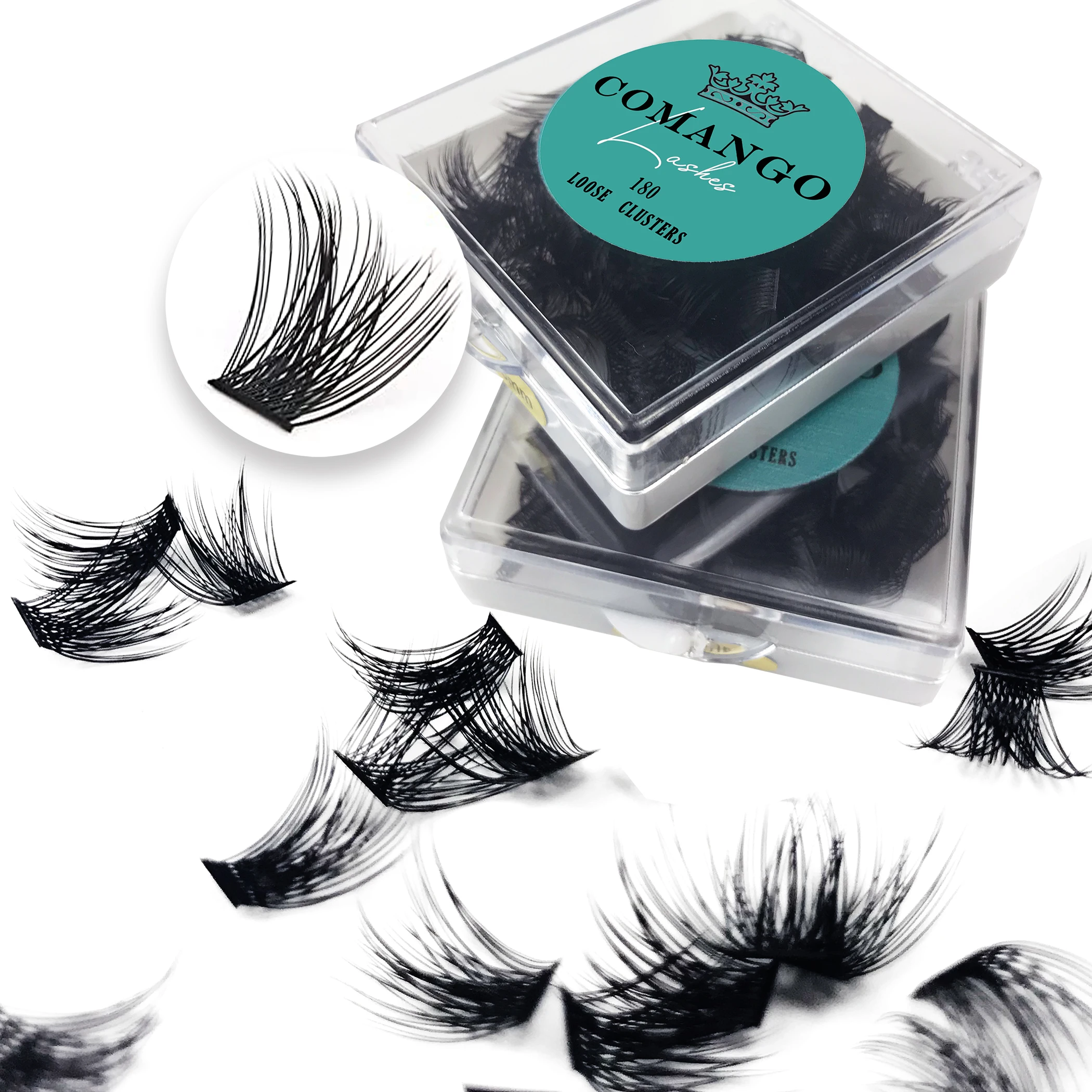 CoMango Loose Lash Segmented Clusters DIY Volume Extensions C /D Curl Premade Volume Fans Russian Lashes Bundles Makeup Vendor