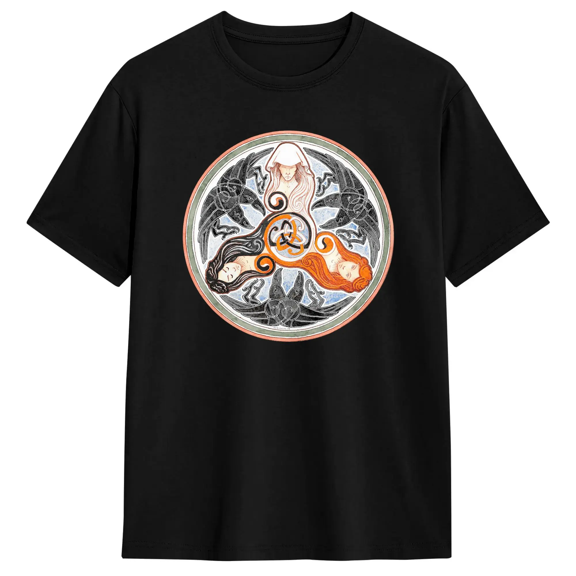 The Morrigan Triple Goddess Tarot Card Gothic Pagan Witch T Shirt Summer  Cotton T-Shirts Mens Casual Tee Shirt Short-Sleeved