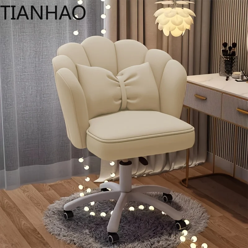 Velvet Swivel Chair with Adjustable Height & Lumbar Pillow – Computer Chair for Home Office Study & Bedroom|Makeup Vanity Chair