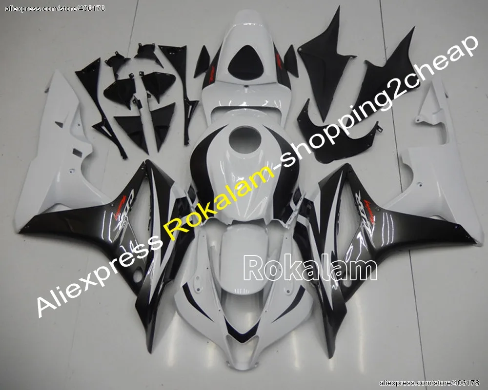 With Tank Cover Fairing For Honda CBR600RR F5 07 08 CBR 600 RR 2007 2008 White Black Cowling Fairings Kit (Injection Molding)