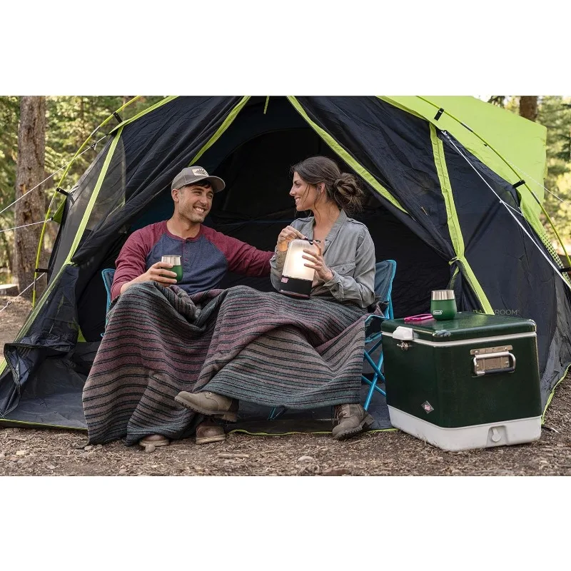 Coleman Carlsbad Dark Room Camping Tent with Screened Porch, 4 Person Tent Blocks 90% of Sunlight and Keeps Inside Cool,