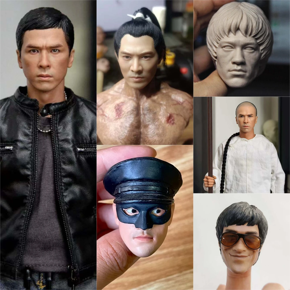 

1/6 Chinese Kickboxing Star Head Played Jet Li Yip Man Donnie Yen Chiu ManCheuk Wushu Martial Ar Sanda Head Sculpt Action Figure