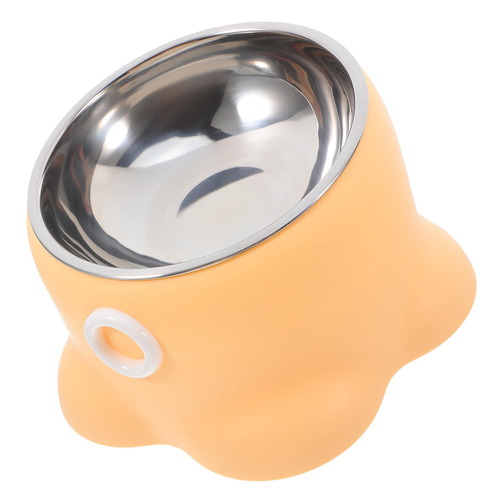 

Stainless Steel Pet Bowl Cat Bowls Metal Water Dish Yellow Non Tipping Durable Octopus Shape Outdoor Portable Dog Food