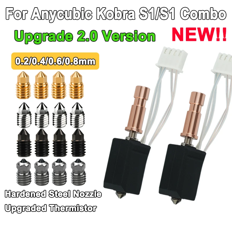 

For Anycubic Kobra S1 Hotend ceramic New Upgrade Hotend For Kobra S1 Combo Head S1C 3d Printer 24V 48W 200K Rapid heating 300℃
