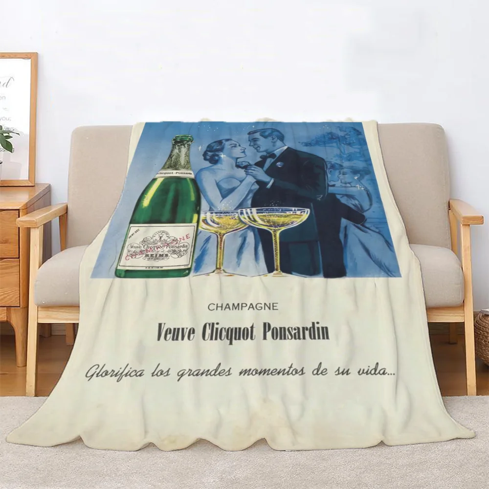 Veuve Clicquots Champagne Bedspread on the Bed Throw Blanket for Sofa Blankets Fluffy Soft Blankets and Bedspreads Anime Summer