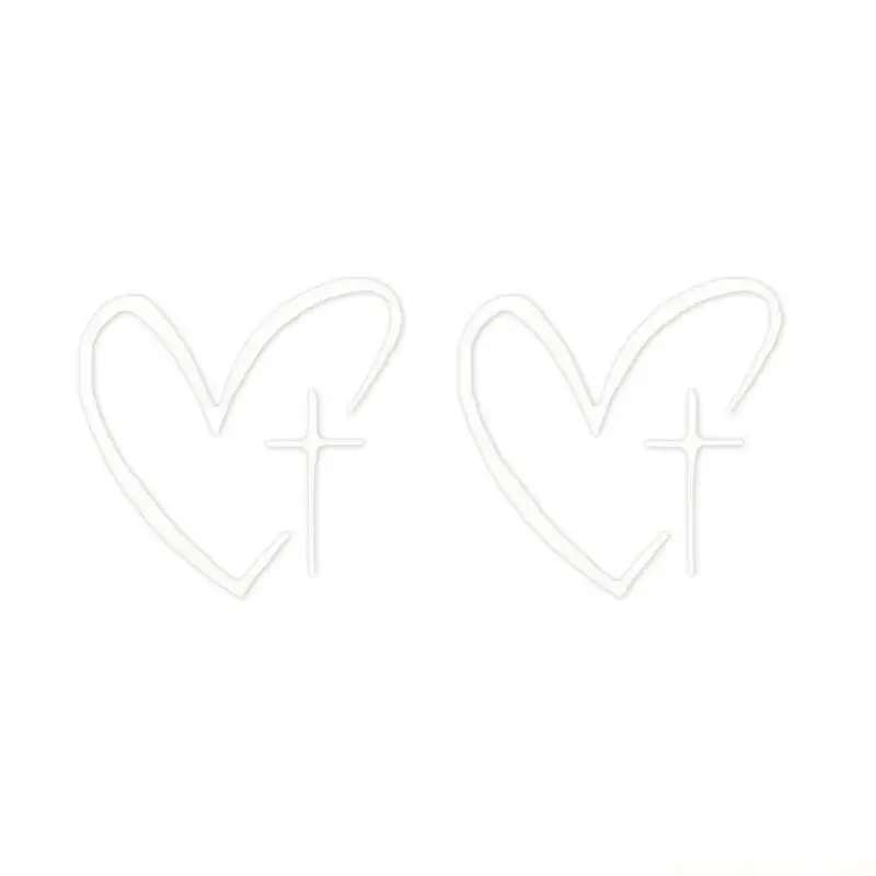 J0MA Creative Heart Crossed Mirror Decal Sticker Suitable For Most Vehicle Type
