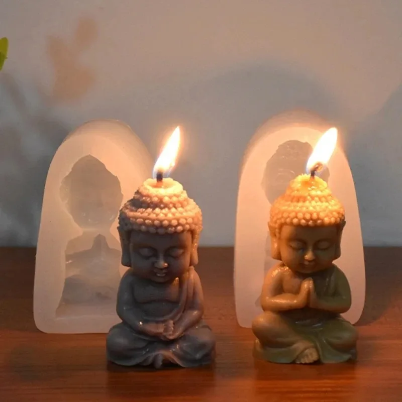 3D-Buddha-Silikon-Kerzenform, Meditation, Gesang, Buddha, Gips, Ton, Epoxidharz, Seifenherstellung, Zubehör, Kirchendekoration, Prozess