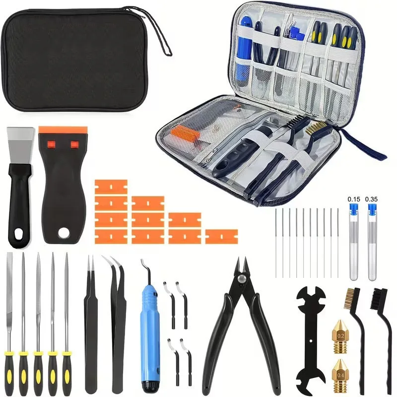 46Pcs 3D Printer Tool Kit, 33Pcs Multi-function 3D Printing Accessories Set