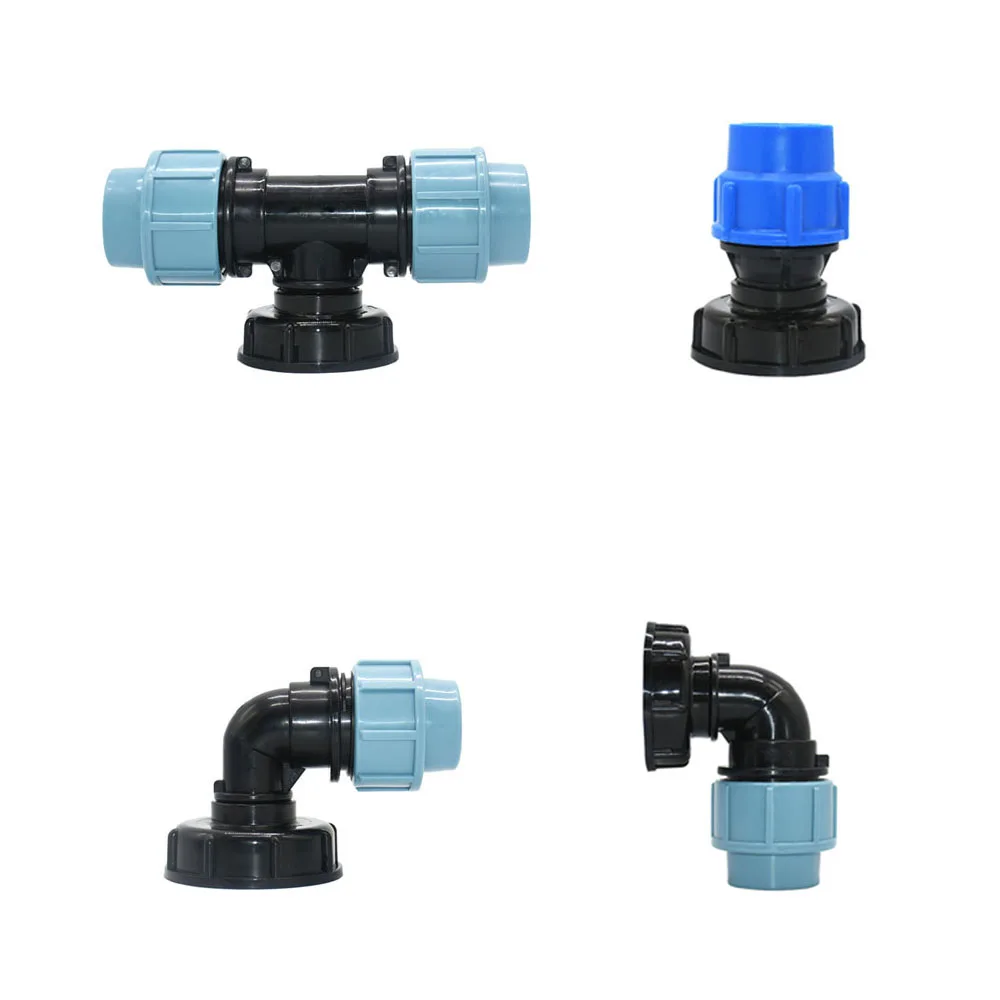 

20/25/32mm Plastic PE Tube Tee Water Splitter Elbow Connector IBC Water Tank 2-way Pipe T-Shape Joint Garden Irrigation Adapter