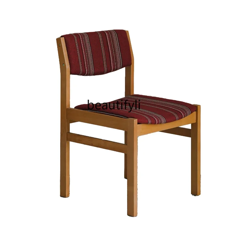 

S Nordic Solid Wood Retro Dining Chair Designer B & B Home Single Backrest Chair living room furniture