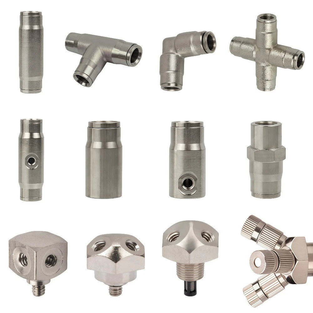 Connecteur rapide pour système de refroidissement par brumisation haute pression 3/8" (9,52 mm), joint en cuivre nickelé pour adaptateur de buse atomisatrice 3/16"