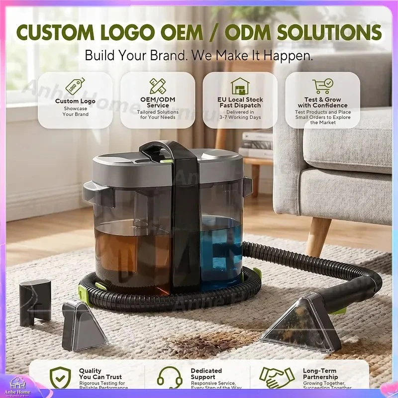 Portable Carpet Washer for Car Interior Cleaning Spot Cleaner with Strong Suction Pet Stain Remover Rug Cleaner